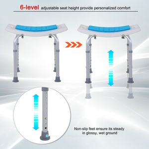 Sedia da doccia antiscivolo a 6 livelli con portabilità per donne in gravidanza, anziani e persone ferite - Product Image 6