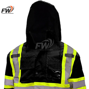 Customized Waterproof <b>Canvas</b> Winter Engineering Hi Vis Safety High Visibility Reflective Recycled Puffer <b>Jackets</b> Unisex - Product Image 5
