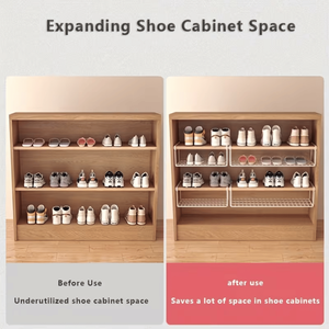 Porte-chaussures en fer noir réglable et extensible de qualité européenne, gain de place, avec conception empilable pour usage domestique - Product Image 3