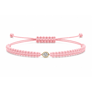 Pulsera Fina Clásica Ajustable para Mujer de Oro 14K con Diamante CVD Cultivado en Laboratorio F VVS VS de Corte Pera, Cordón de Macramé Azul Marino y Baño de Rodio - Product Image 5