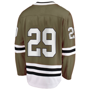 Maillot de hockey marron à manches longues, chemise de sport avec numéro imprimé, uniforme d'équipe, nom personnalisé, bande sur la manche - Product Image 2