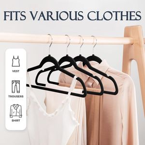 Lot de 60 cintres en velours antidérapants de qualité supérieure, robustes, fins, gain de place, pour costumes, avec crochet pivotant à 360° - Product Image 3