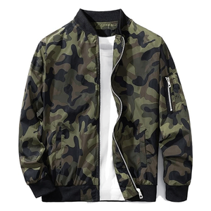 Chaqueta Bomber Deportiva Ligera para Hombre, Diseño de Camuflaje Personalizado, Cuello Marinero, Cierre Frontal con Cremallera - Product Image 4