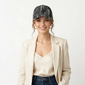 Gorra de béisbol de mezclilla desgastada estilo vintage - sombrero informal moderno con protección solar para las calles europeas y americanas - Product Image 3