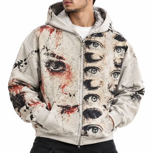 Sweat-shirt à capuche créatif avec imprimé œil, streetwear artistique, design unique et décontracté pour hommes et femmes - Product Image 1