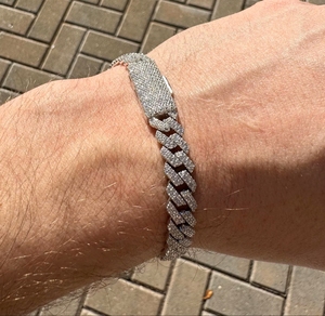 Pass Diamond Tester <b>Iced</b> <b>Out</b> VVS Cuban <b>Chain</b> 6mm 8mm 925 Moissanite Cuban <b>Chain</b> Necklace - Product Image 4