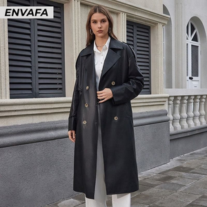 Chaqueta de Cuero Personalizada, Chaqueta de Cuero Negra para Mujer, Chaqueta de Cuero PU, Chaquetas de Cuero para Mujer, Gabardina - Product Image 4