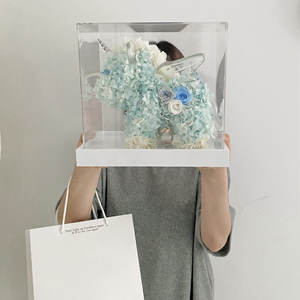 Decoración del hogar Adornos elegantes Caja de regalo para siempre Secado inmortal preservado Rosa Hortensia <span class=keywords><strong>unicornio</strong></span> flor eterna en caja de acrílico - Product Image 5