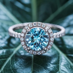 Anillo de Compromiso Katalina Halo con Moissanita en Plata de Ley 925 Chapada en Oro de 18K, Elegante Anillo Halo Clásico y Distintivo - Product Image 3