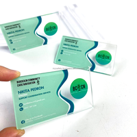 Individuelle Transparente Acryl-Visitenkarten mit Digitaldruck, Spiegel-LED, NFC und Leuchtfunktion, Blanko-Etikett
