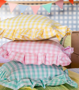 Funda de Almohada de Lujo de Algodón Gingham, Hecha a Mano, Lavable, Antibacteriana, a Cuadros, Estilo Cottage Core, Decoración para el Hogar, Regalo de Inauguración de Casa - Product Image 1
