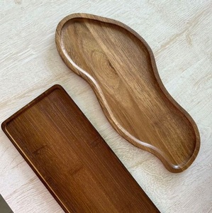 Hot selling organic shape wooden serving <b>tray</b> small size modern irregular platter for <b>snacks</b> coffee serving home decor <b>tray</b> best - Product Image 2