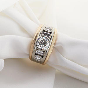 Igi/gia Lab เติบโตวินเทจ14K สีขาวทองแต่งงาน/แหวนหมั้นเพชรตัดแหวนดี unisex สำหรับของขวัญครบรอบปาร์ตี้ - Product Image 2