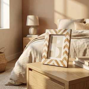 Cadre en résine artisanale haut de gamme avec incrustation d'os, porte-photo moderne fait main avec détails mosaïques uniques pour espaces de vie de luxe - Product Image 6