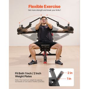 Banco de Ejercicios Ajustable para Pecho, 450 LBS, Equipo de Gimnasio en Casa, Máquina de Inclinación para Ejercicios de Pecho y Deltoides Posteriores para Sistemas de Gimnasio en Casa - Product Image 3