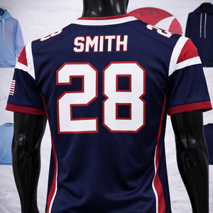 Maillot de football américain personnalisé, grande taille, séchage rapide, respirant, antibactérien, tissu 100% polyester, sublimé, brodé - Product Image 2