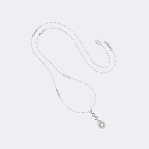 Collier pendentif rond brillant 0,60 carats avec halo et serti clos - Product Image 5