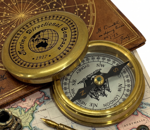 Luxury Vintage Brass Nautical Compass – High-Quality Retro Marine Pocket Compass with Aged <b>Map</b> Display, Executive Corporate Gift - Product Image 3