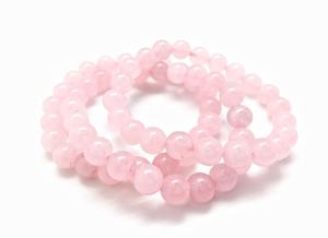 Bracelet en perles de quartz rose unisexe de qualité supérieure, 8 mm, pierre naturelle, style Feng Shui, thématique Amour, poli, pour la guérison - Product Image 4