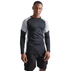 Camisetas de Gimnasio para Hombre, Diseño Nuevo, Ajustadas, Manga Larga, Diseño de Paneles, Cuello Redondo, Elásticas, Diseño de Venta Caliente - Product Image 2