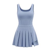 Robe de pickleball pour femme grande taille, unie, sportive, respirante, à compression, avec logo personnalisé, coutures plates profilées et fente plissée