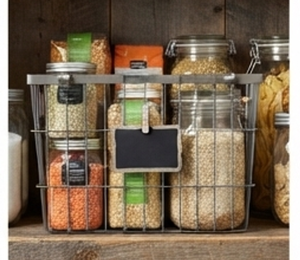 Panier de rangement en fil métallique fait main, métal de haute qualité avec poignée élégante, parfait pour la décoration intérieure, base robuste, revêtement en poudre noire - Product Image 6