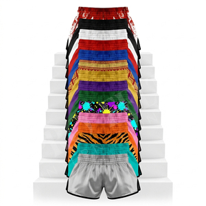Shorts de boxe Muay Thai amples et imprimés sur toute la surface pour hommes, en satin, pour le kickboxing, les arts martiaux, personnalisables - Product Image 1