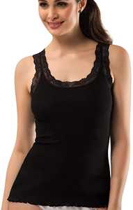 Women's <b>White</b> <b>Lace</b> Trim Knitted Tank Top Scoop Neck Casual Breathable Solid Color Top - Product Image 3