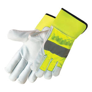 Guantes de Trabajo de Cuero Vacuno con Textura, Fluorescentes, Resistentes al Calor, Duraderos, para Jardinería - Product Image 1