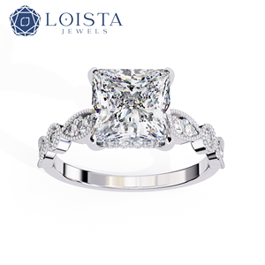 Bague solitaire en or massif avec diamant de laboratoire taille princesse, certifiée IGI, pour mariage de luxe - Product Image 1