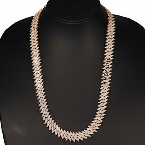 Magnífica Cadena Cubana Hip Hop con Diamantes Blancos de Corte Brillante Redondo, Cultivados en Laboratorio, Claridad VVS, en Oro Blanco de 14 Quilates - Product Image 2