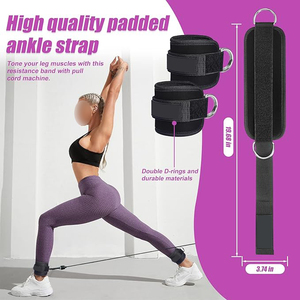 Sangles de cheville en nylon avec néoprène rembourré pour machines à câble de musculation, entraînement des jambes, vente en gros - Product Image 5
