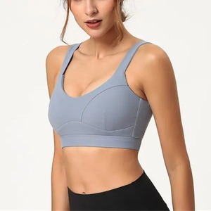 Breathable <b>Women's</b> High Support Sport Bra with Custom Logo Front Position Private Label Spandex/Cotton Latest Fashion Design - Product Image 5