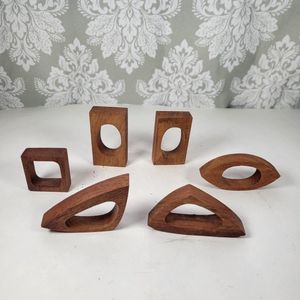 Anneau de serviette décoratif en bois poli, élégant pour l'agencement de table de banquet, idéal pour les célébrations de fin d'année et les événements formels - Product Image 3
