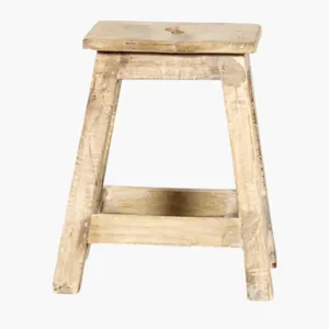 Rustic Solid <b>Wood</b> <b>Stool</b> Reclaimed <b>Wood</b> Furniture for Living Room Home Decor Durable Antique Style Seating - Product Image 2
