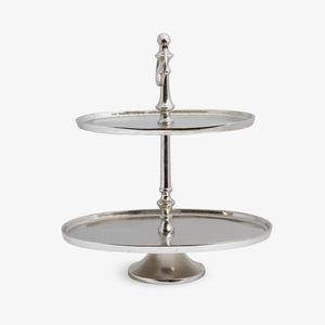 <b>Vintage</b> Style Metal <b>Cake</b> <b>Stand</b> with Antique Finish for Rustic Wedding Dessert Decoration and Serving - Product Image 3
