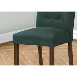 Moderno 38 \ "altezza sedie da pranzo Set di 2 Teal tessuto imbottito con gambe in legno di noce per sala da pranzo o lato cucina - Product Image 2