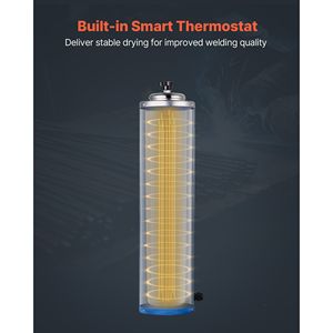 Four de séchage d'électrodes portable, capacité 10 lb, 230W, 120V, réglable de 86 à 302°F, pour baguettes de soudage et fournitures de soudure - Product Image 5
