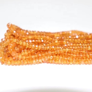 AAA + Spessartite grenat perles rondelle à facettes 3-4mm 17 pouces Fanta grenat perles à facettes pour la fabrication de bijoux - Product Image 1