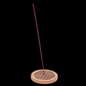 Porte-encens en bois fait main multifonctionnel, poli, thème bouddhiste, autoportant, décoratif, Inde - Product Image 6