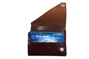 Handicraft Villa Genuine Leather Unisex <b>Wallet</b> Vintage Style Button Closure <b>Waterproof</b> & Lightweight Portable Bank Case 4X3 Inch - Product Image 4