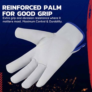 <b>Top</b> Grade Goatskin Leather Driving Gloves Heat & <b>Spark</b> Resistant Work Protection Custom Logo Outdoor Activities Gardening Gloves - Product Image 6