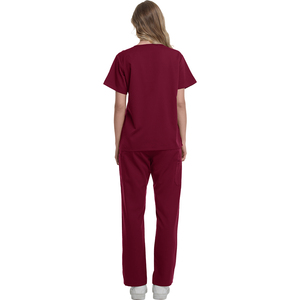 Quick Drying Woven Polyester Hospital <b>Scrub</b> Uniform <b>Set</b> Soft Touch Nurse USA Style V Neck <b>Scrub</b> <b>Set</b> for Women Needle Detection - Product Image 4