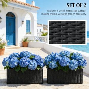 Set di 2 Vasi Neri Sospesi per Ringhiere, Solo Vasi per Fiori X2 - Product Image 2