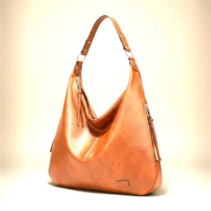 Sac messager grand format Royaa, sac fourre-tout souple en cuir véritable, sac à bandoulière hobo, grande capacité, sac fourre-tout quotidien avec fermeture éclair - Product Image 2