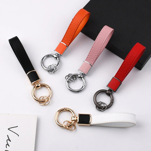 Full-Grain Leather Keychain Timeless Everyday Accessory Soft Leather <b>Key</b> <b>Ring</b> with Stitched Detail - Product Image 4