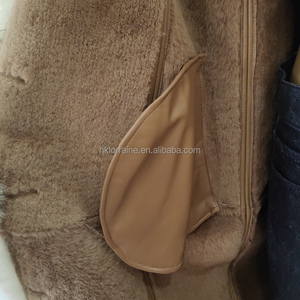 Lussuoso Cappotto Aviatore Lungo in Shearling per Donna, Giacca Invernale Calda in Pelle di Pecora a Doppia Faccia con Bordo in Pelliccia Ricciola, Stile Moto, <span class=keywords><strong>Trench</strong></span> in Pelle - Product Image 6