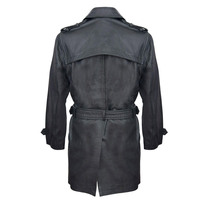 Manteau long en cuir imperméable pour homme, pour l'hiver, chaud, avec un matériau souple et flexible et un design moderne et tendance