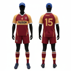 Women Gaelic Football Uniform 180GSM Moisture Wicking Polyester Interlock Red Contrast Sleeve Panels Custom Sublimation Logo - Product Image 1