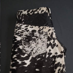 Pantalon en cuir véritable pour homme, style western, en peau de vache, avec fourrure, pour le streetwear - Product Image 4